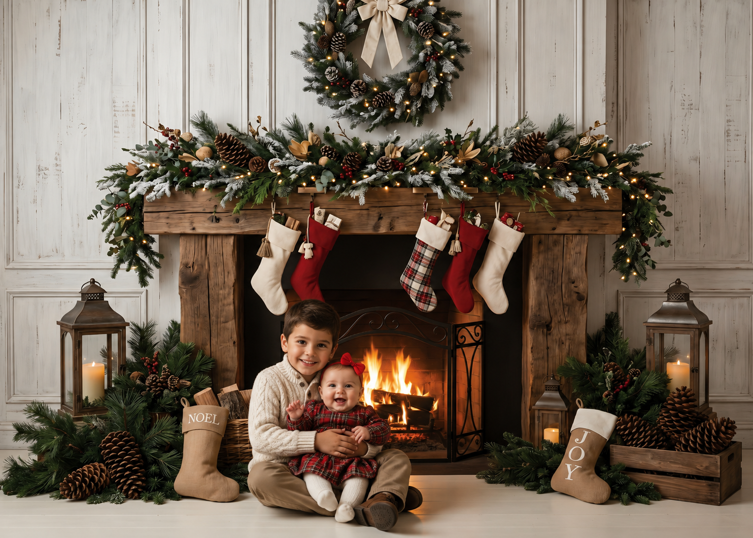 Christmas Fireplace & Mantles