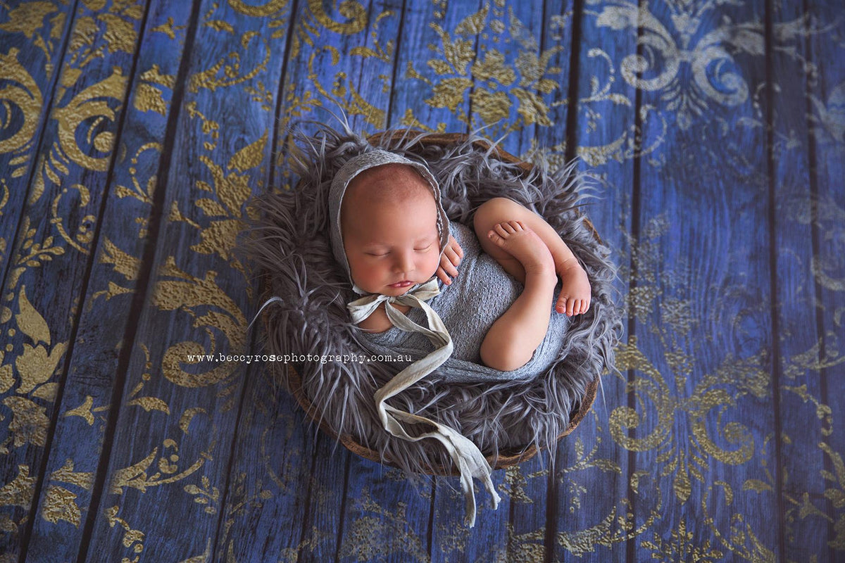 Blue Damask Wood