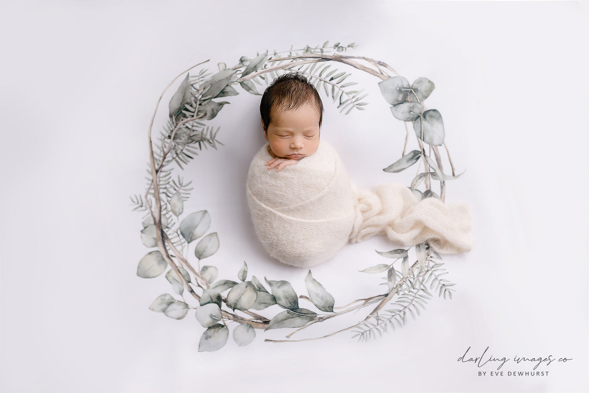 Natural Sprig Wreath - Newborn Posing Fabric