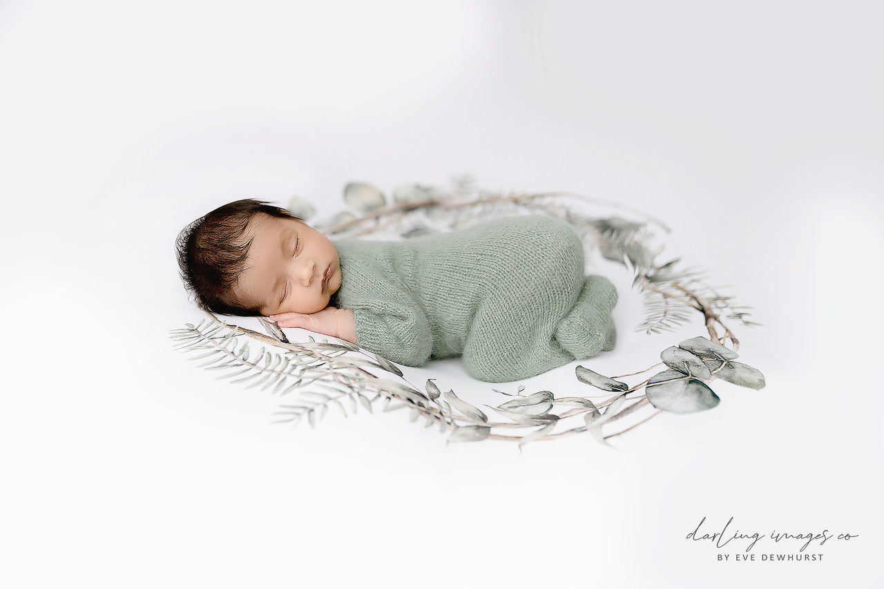Natural Sprig Wreath - Newborn Posing Fabric