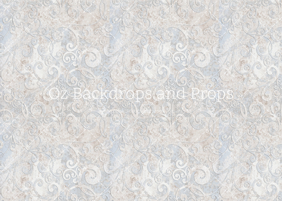 Aged Blue Damask