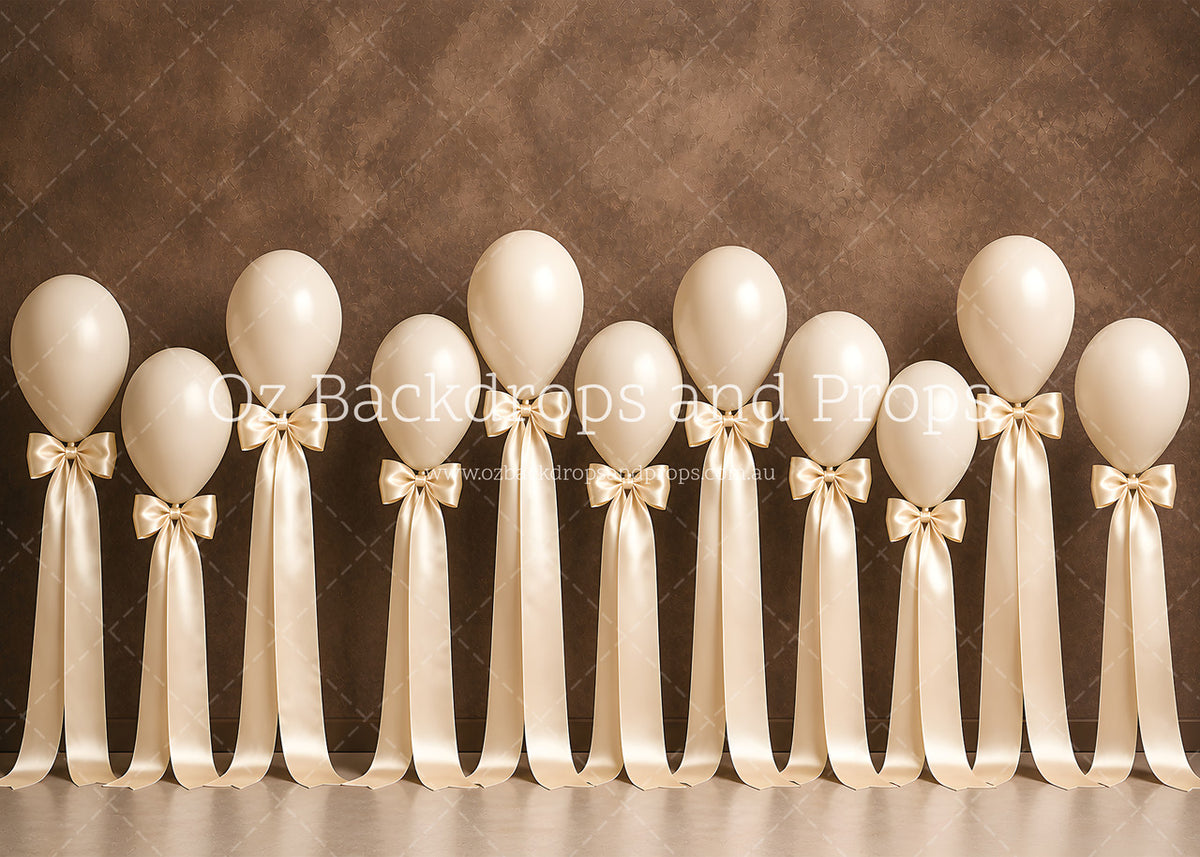 Beige Bow Balloons
