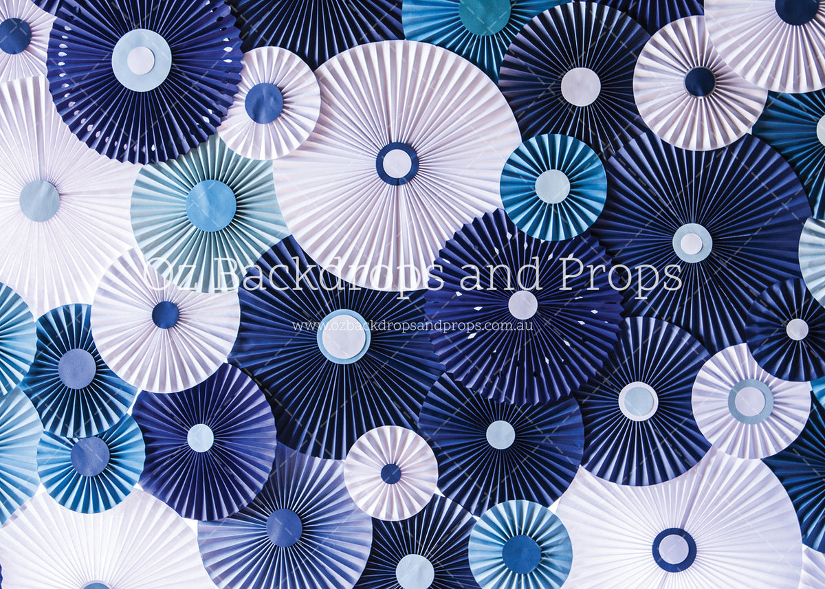 Blue Paper Fans