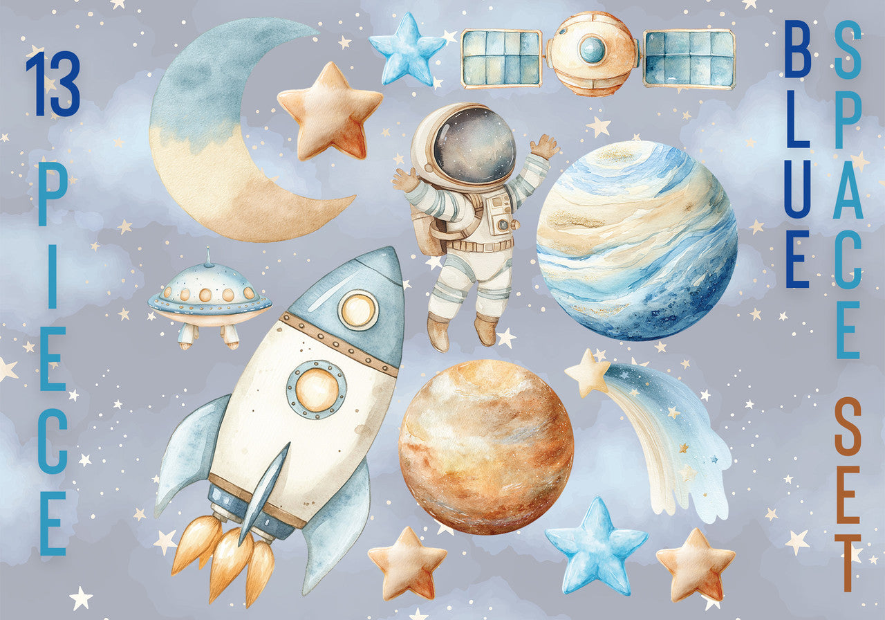 Blue Space Cutout Set (13 Piece)