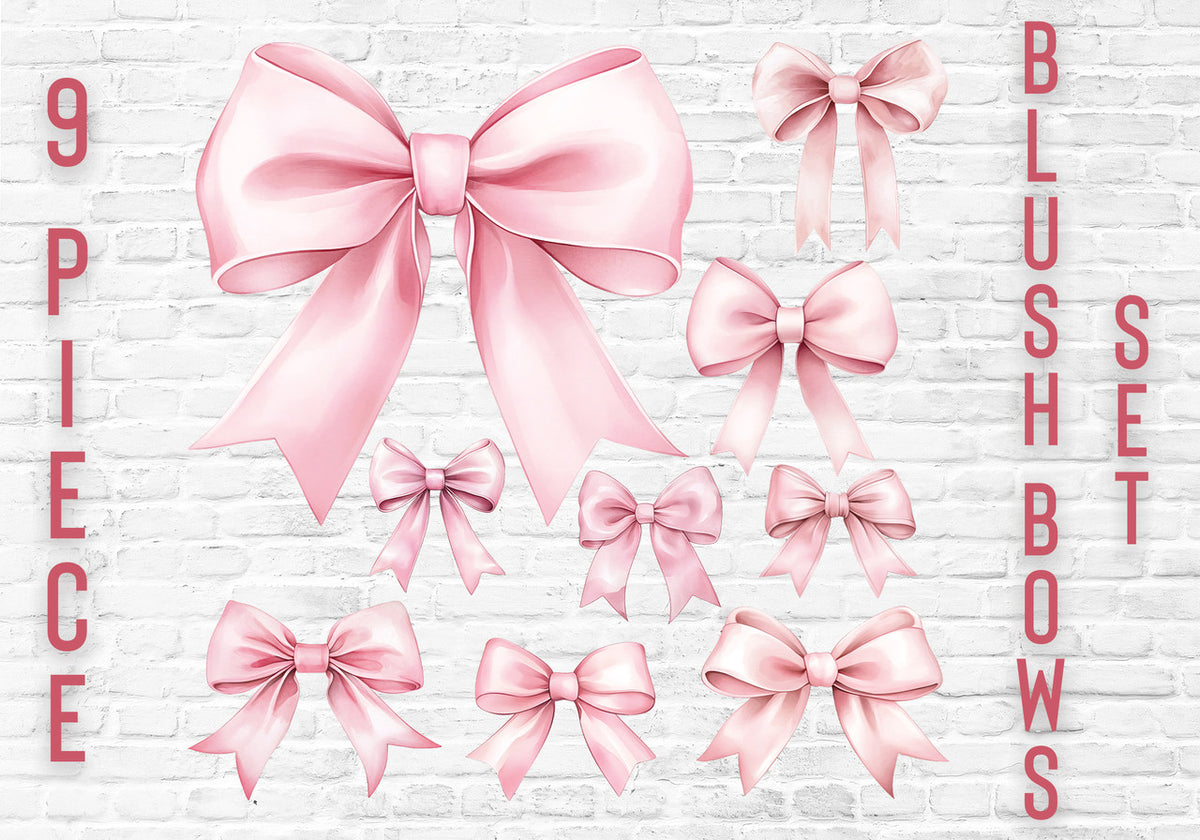 Blush Bows Cutout Set (9 Piece)