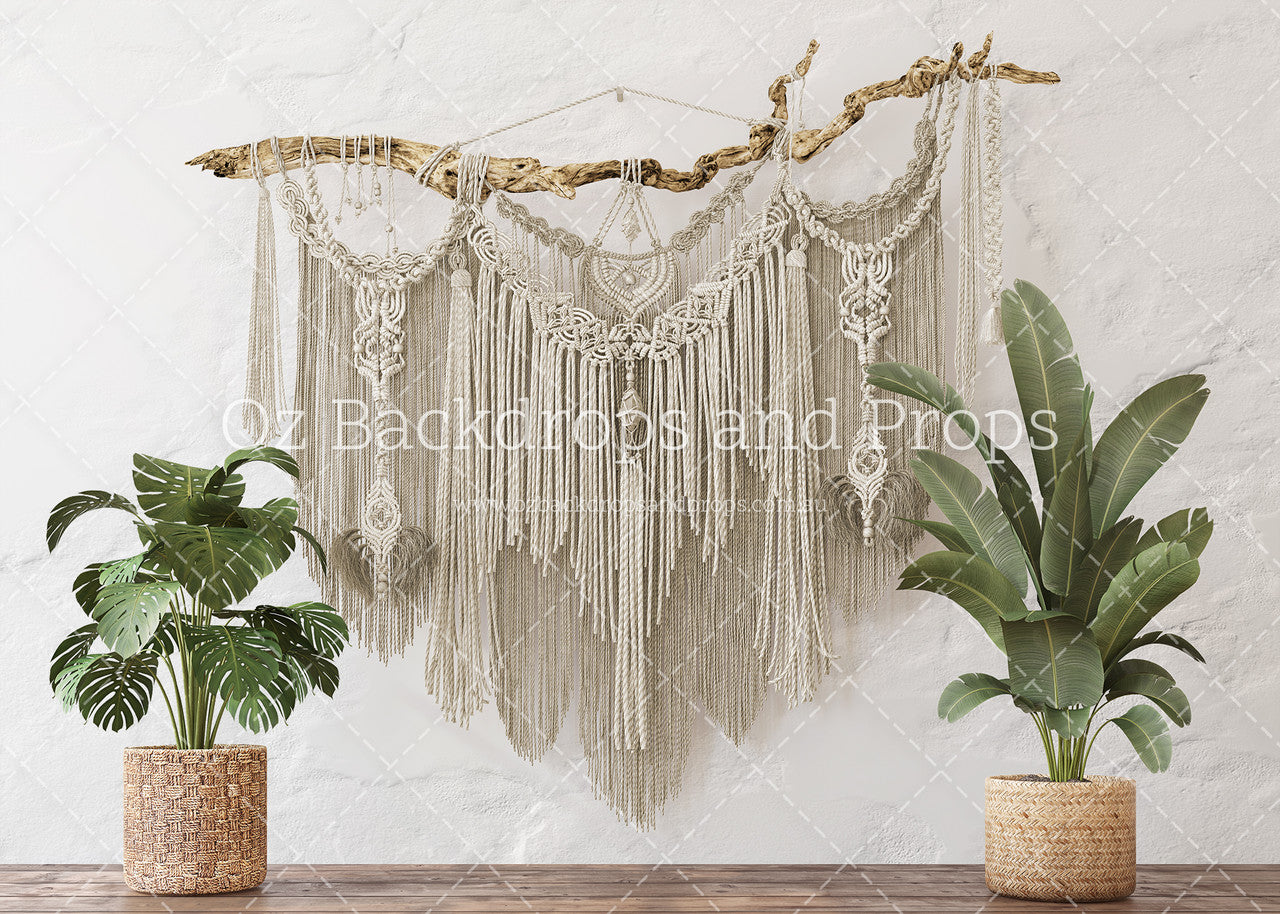 Boho Macrame - Grungy Plastered Wall