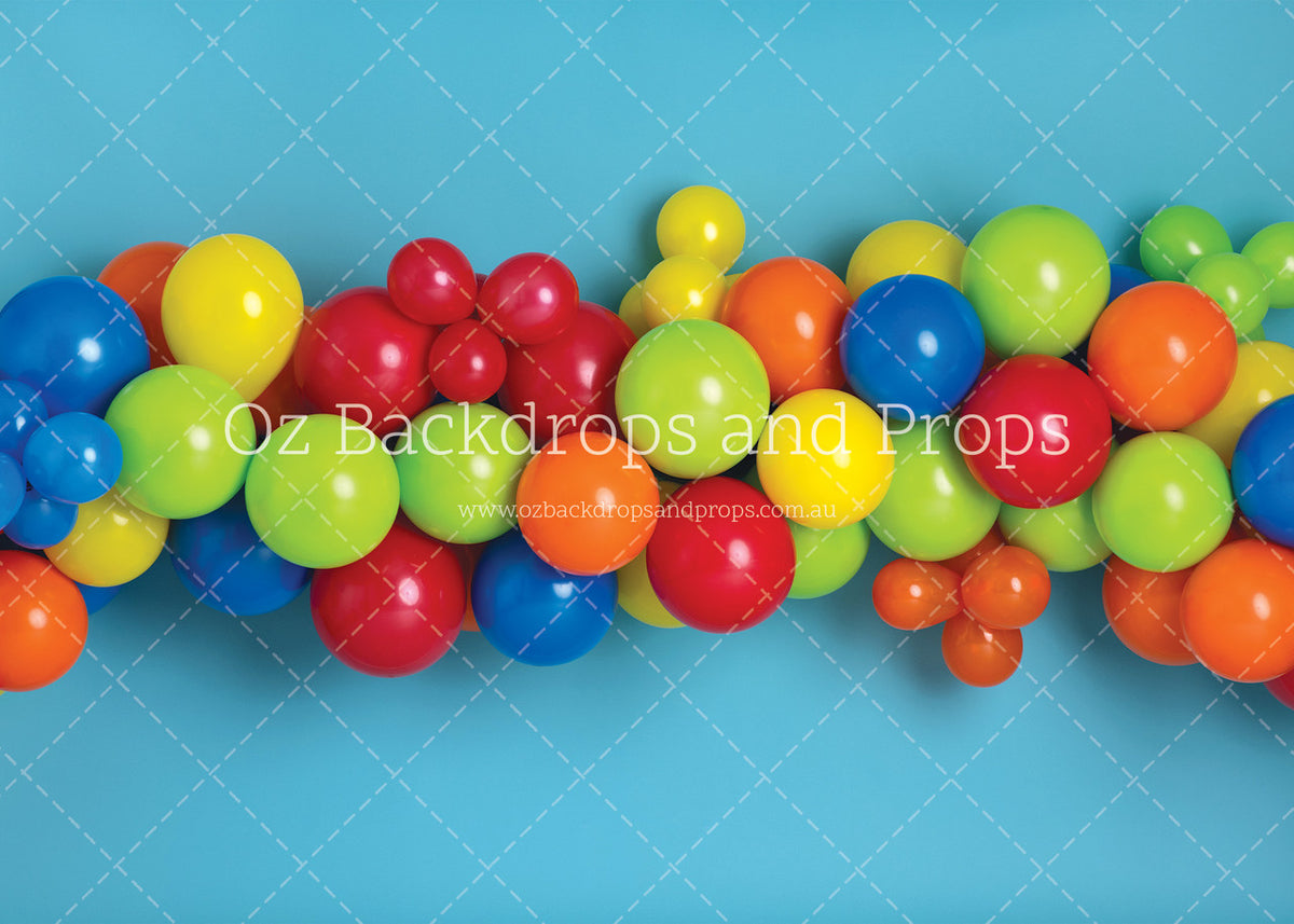 Bright Balloons on Blue