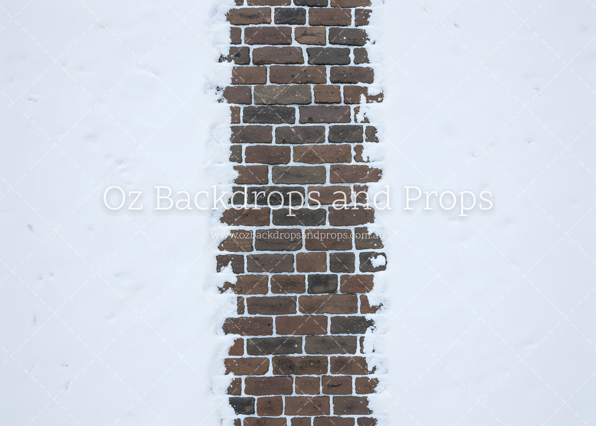 Brown Brick Snow