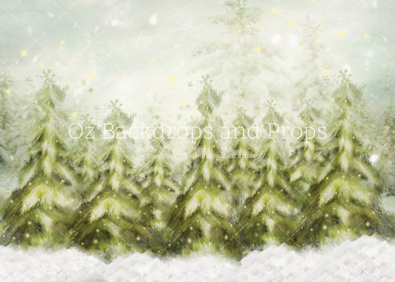 Brushed Pines Snowfall
