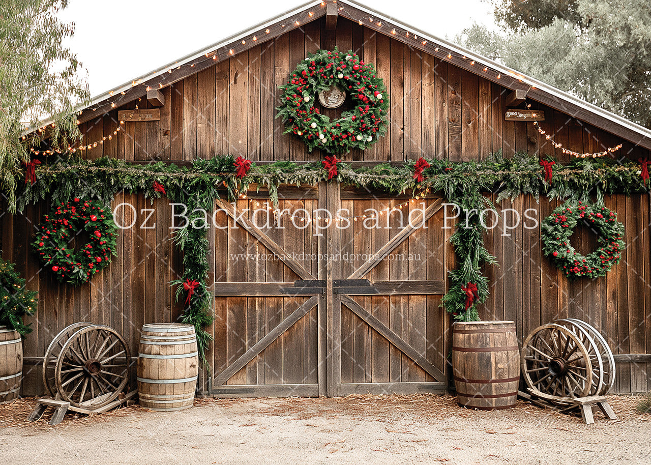 Christmas Decorated Barn