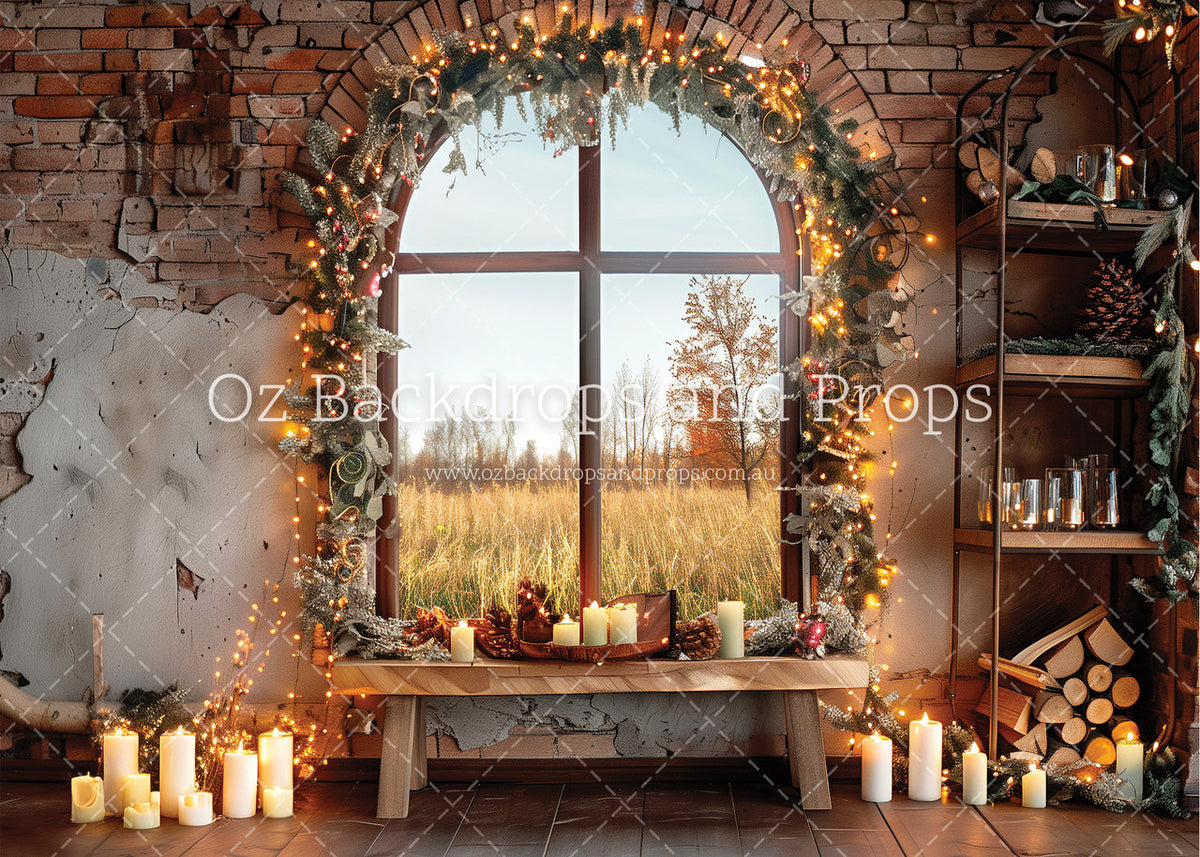 Christmas Winery Window