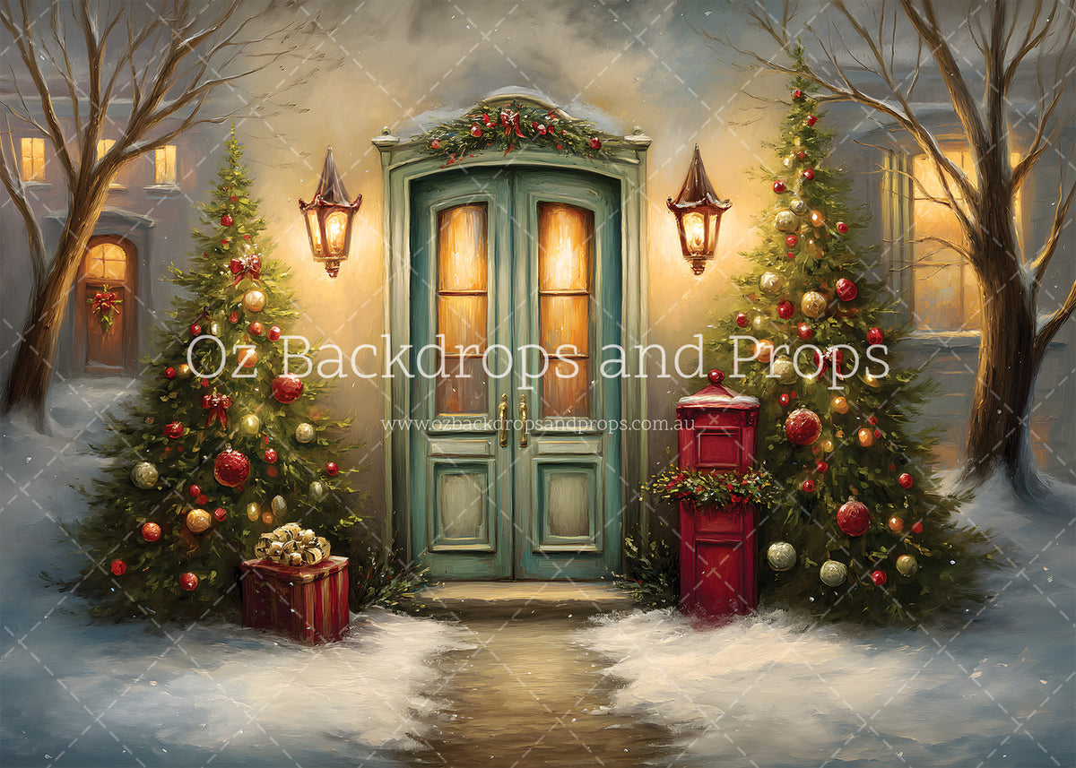 Cozy Christmas Blue Door