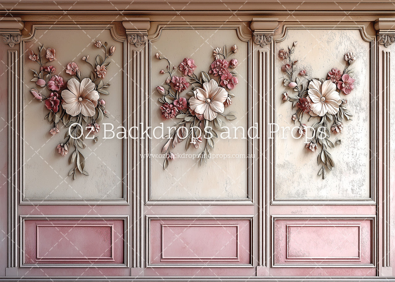 Cream Pink Paneling