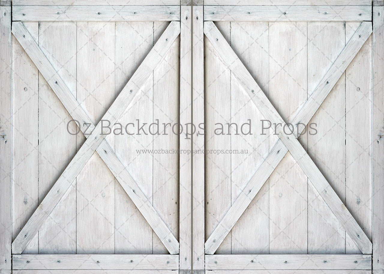 Double White Barn Doors