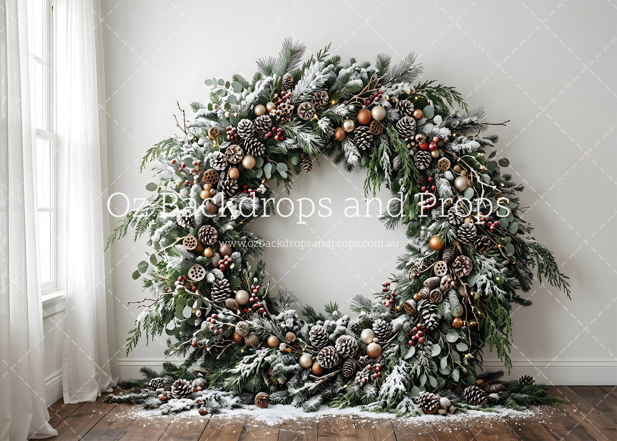 Dusted Wreath Window