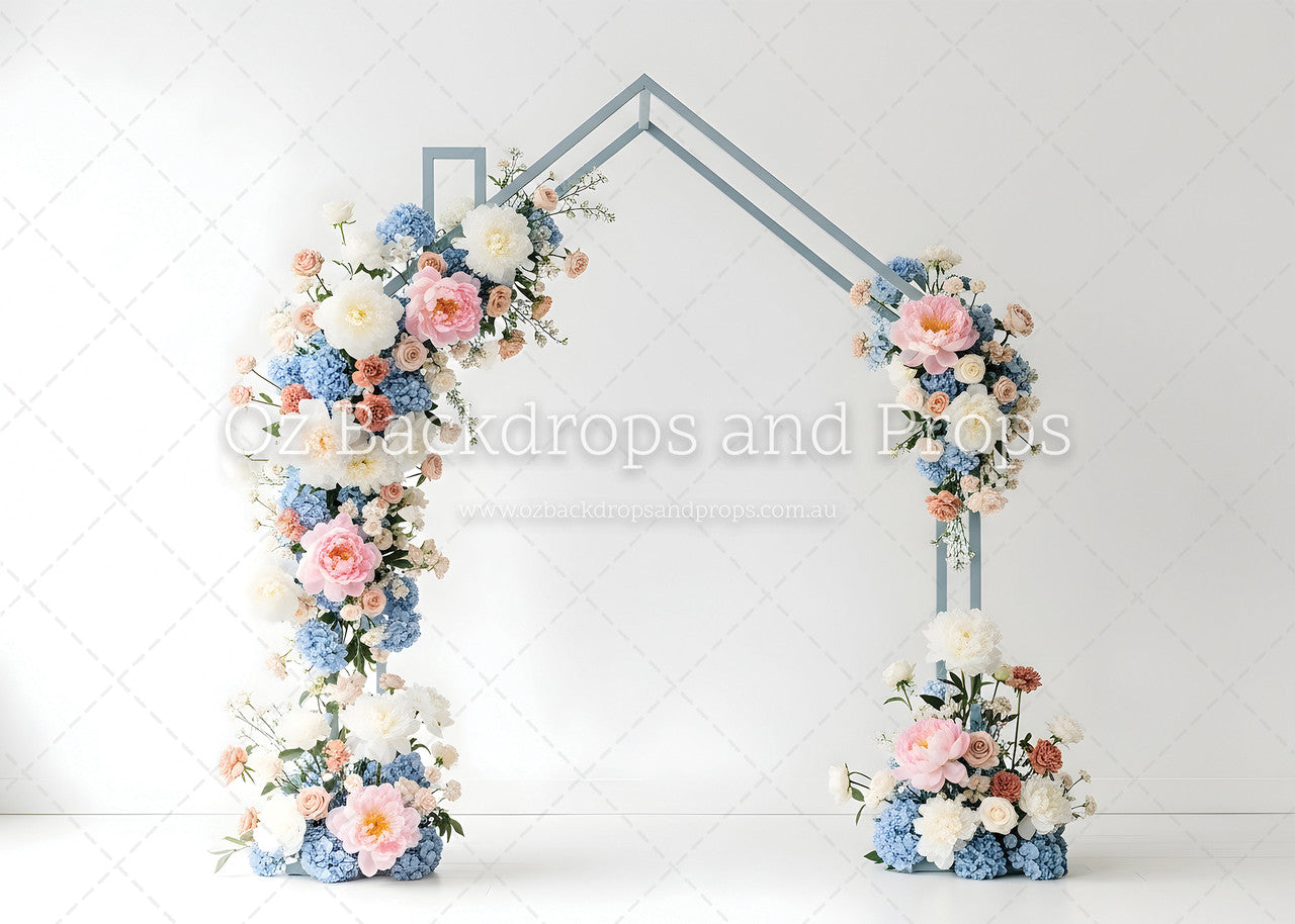 Dusty Blues Floral Frame