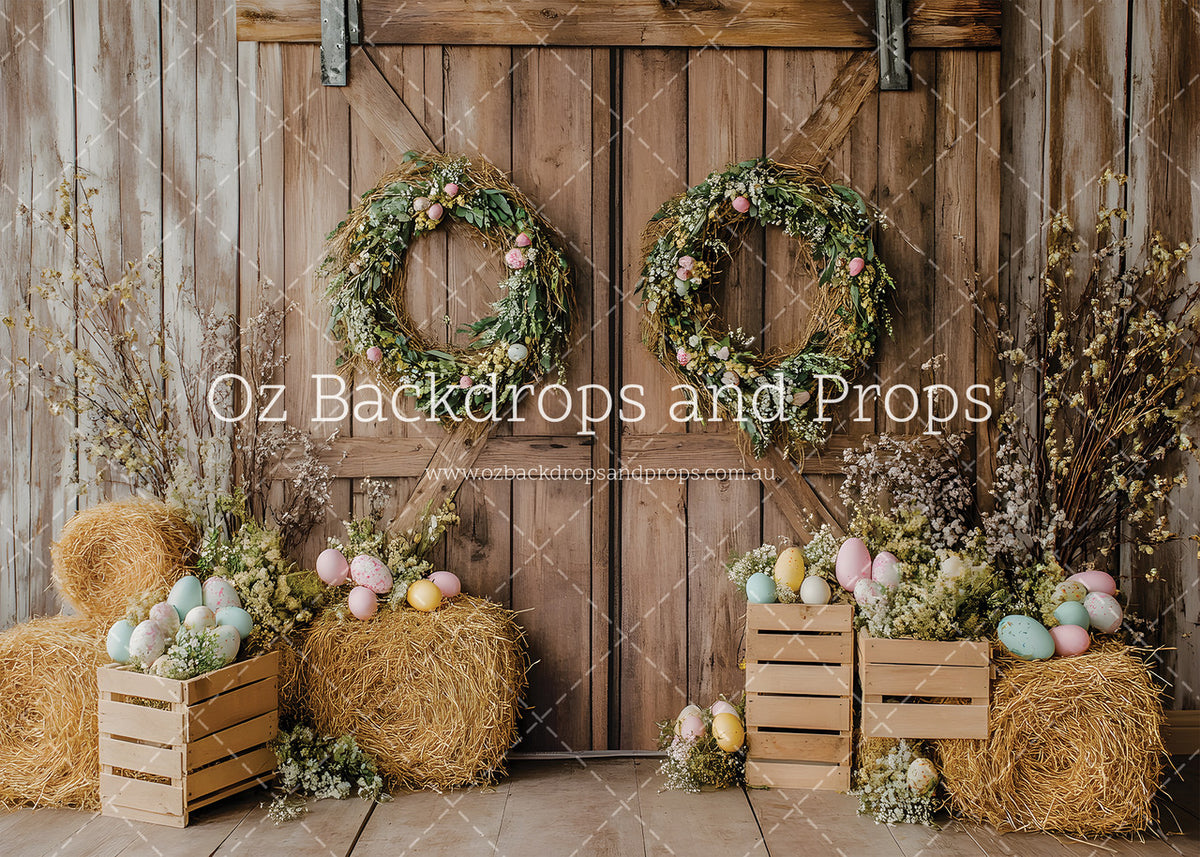 Easter Haybale Wreaths