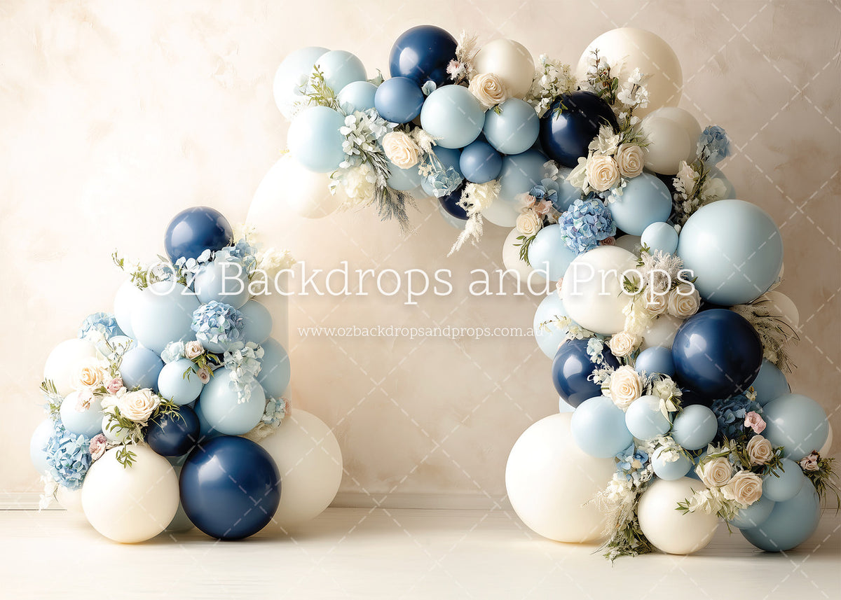Elegant Blues Balloon Arch