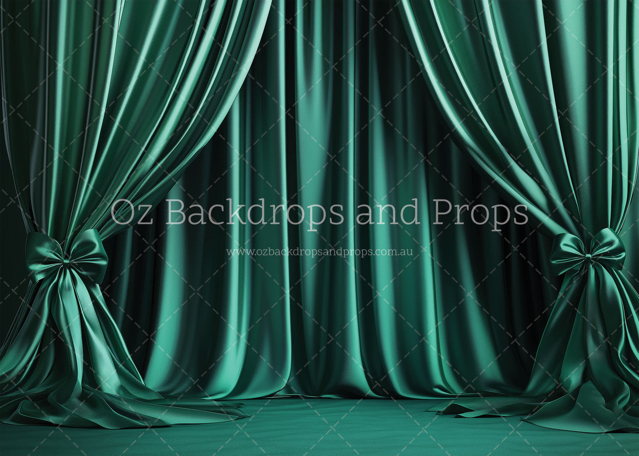 Emerald Bow Curtains