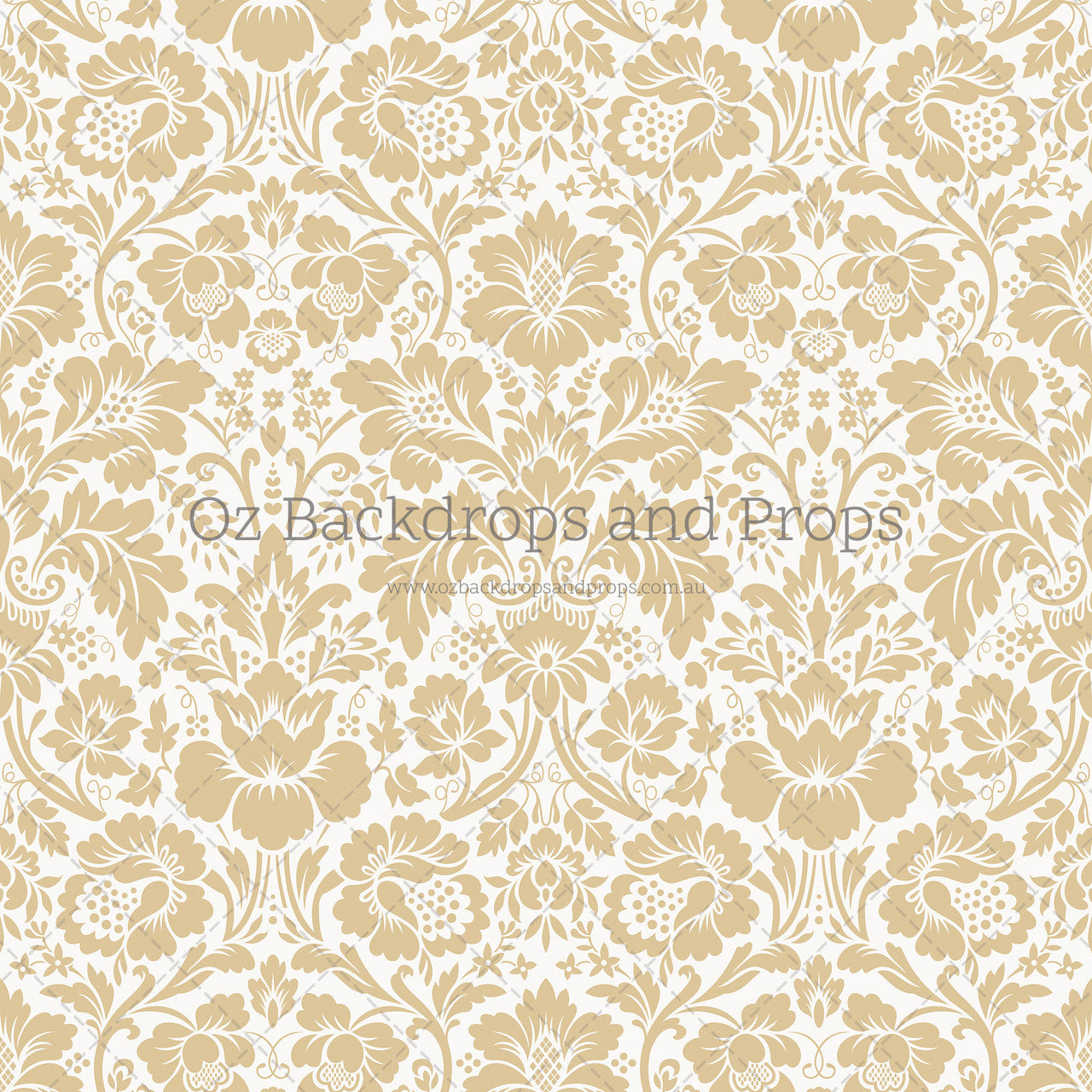 Gold White Damask
