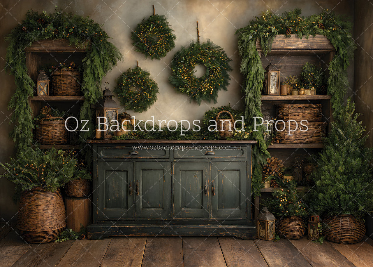 Greenery Kitchen Christmas