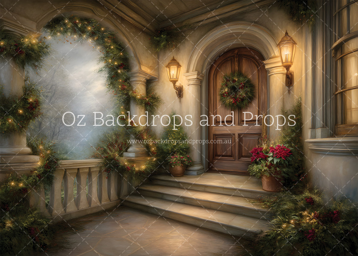 Greenery Wrapped Pillars