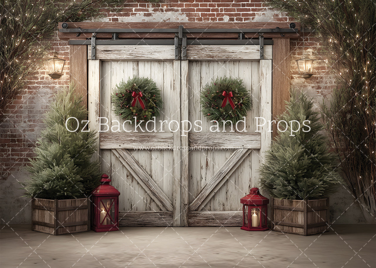 Grunge Brick Christmas Barn