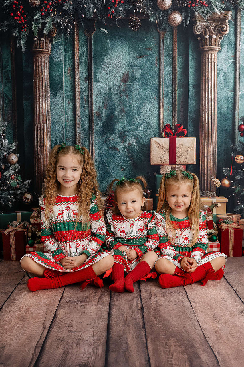 Golden Christmas Pillars