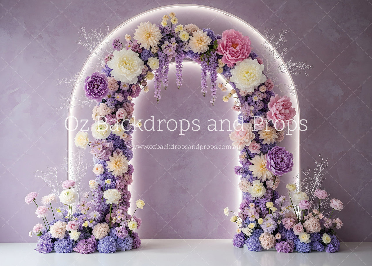 Lit Up Purple Arch