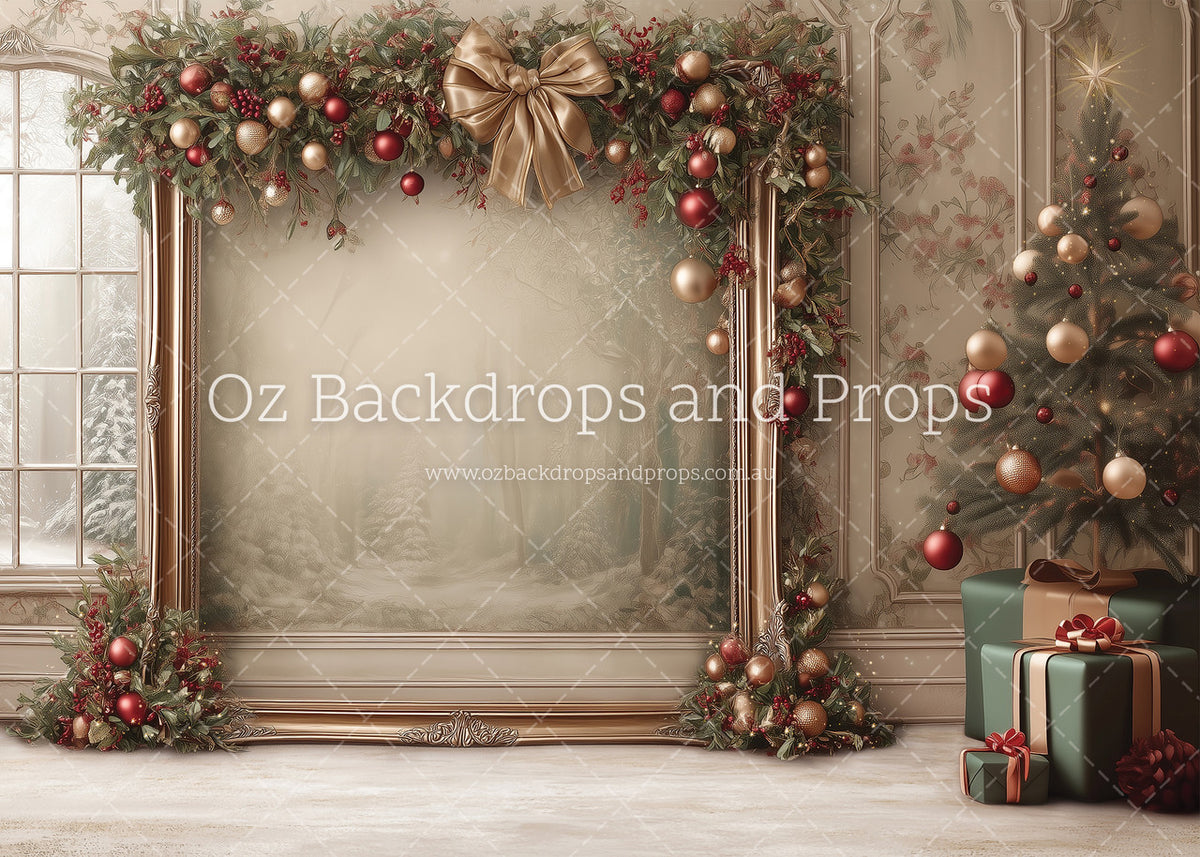 Magical Christmas Frame with Tree