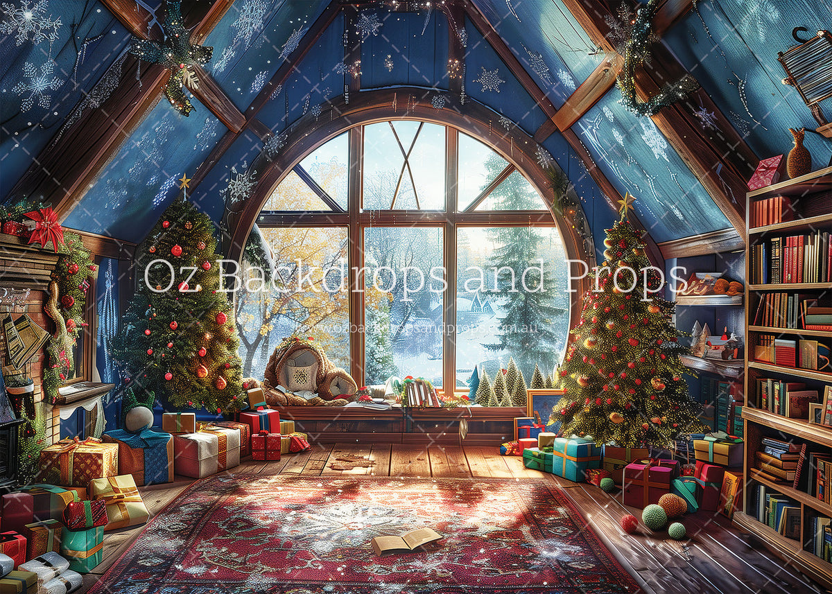 Magical Christmas Round Window