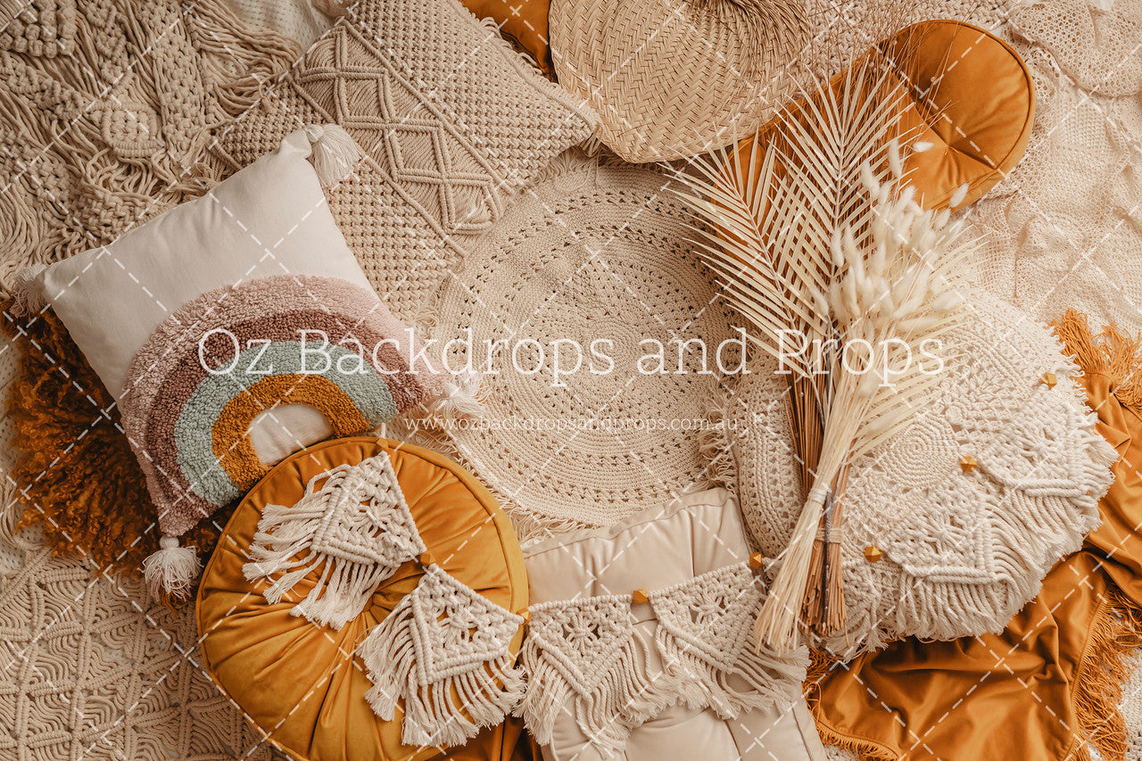 Mustard Boho Empty Nest - A Darling Collection Printed Backdrop