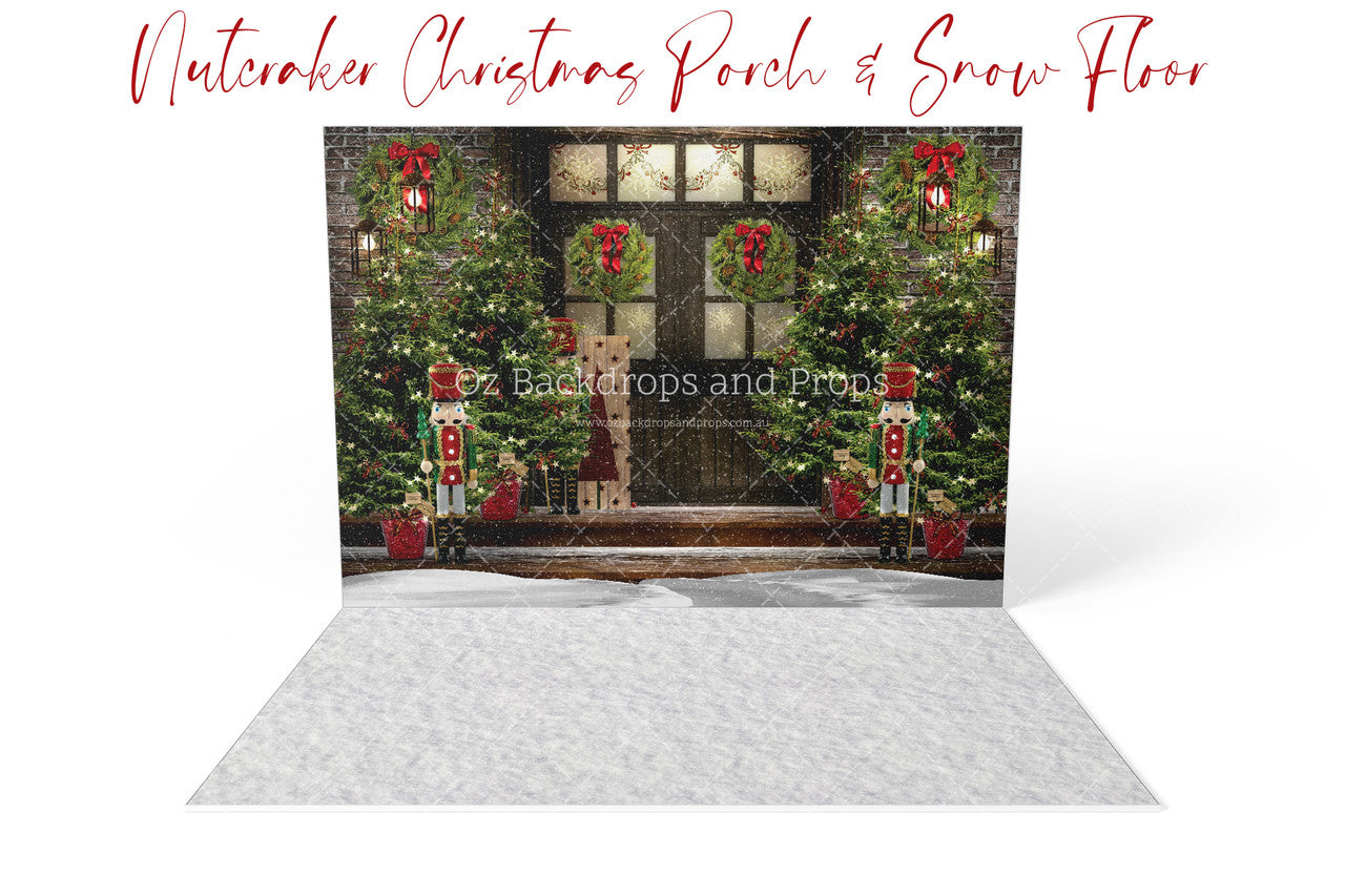 Nutcracker Christmas Porch Dark