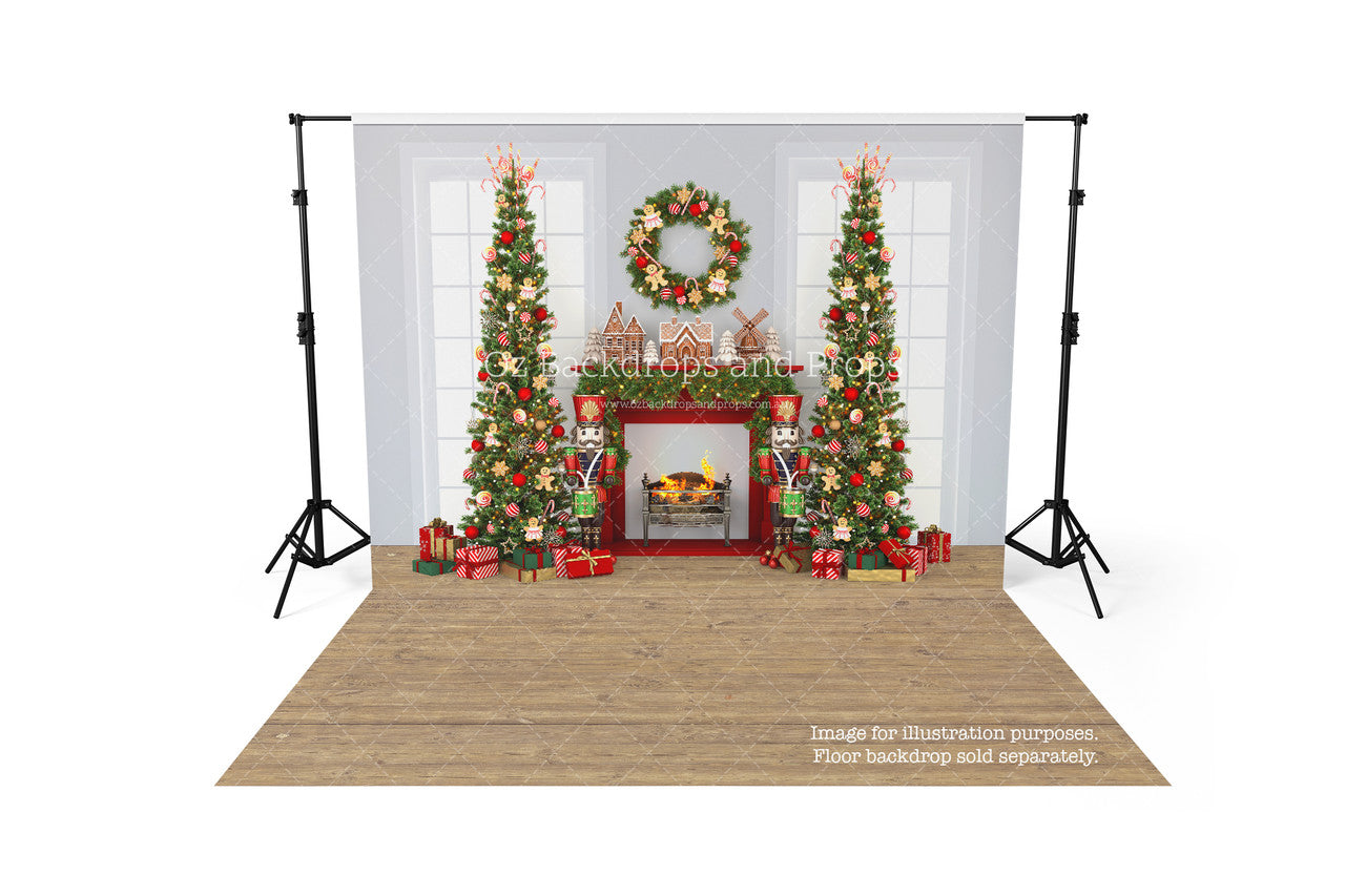 Nutcracker Gingerbread Fireplace Light