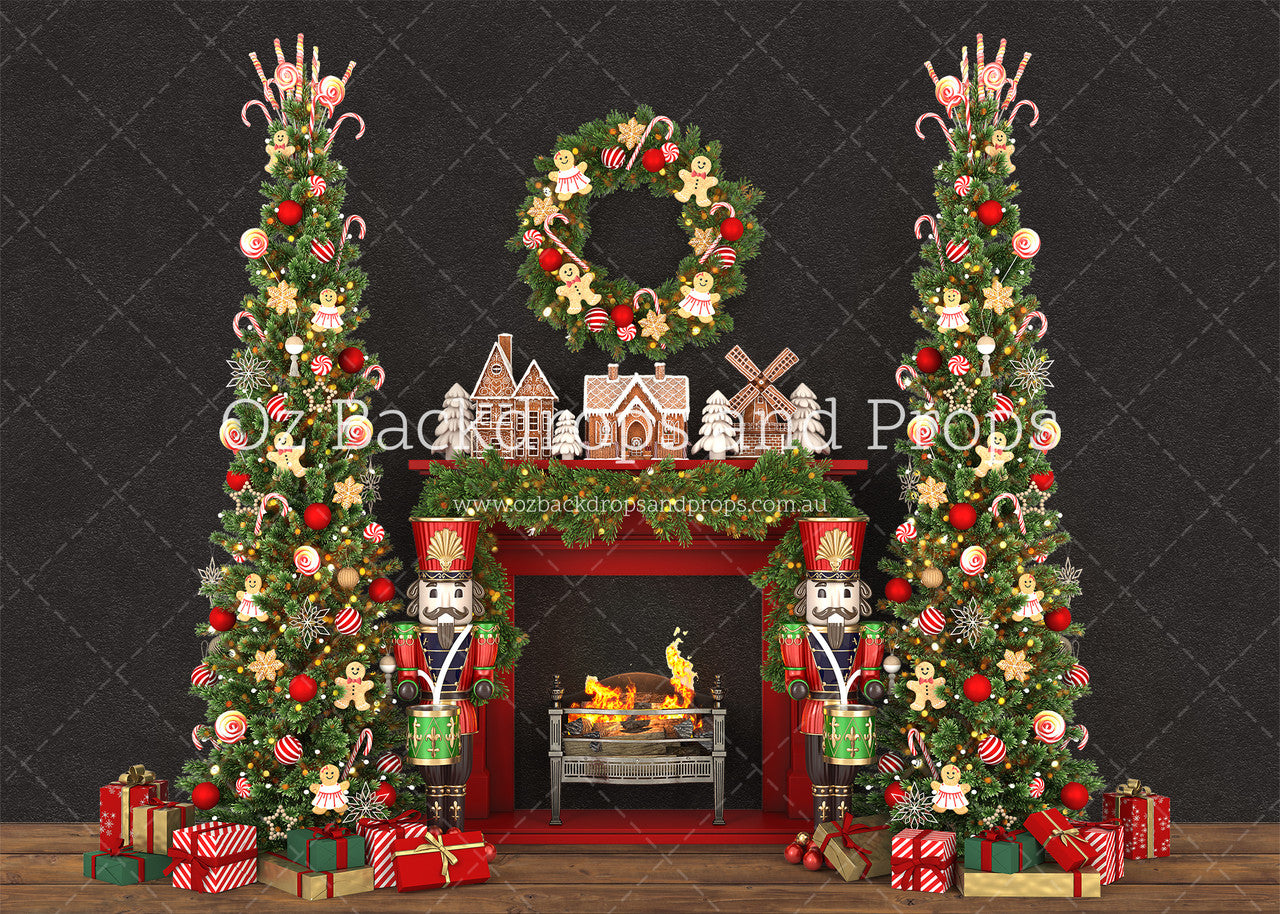 Nutcracker Gingerbread Fireplace
