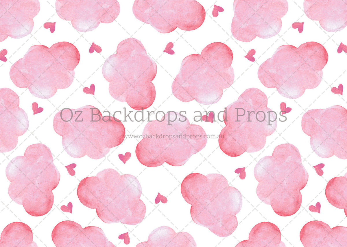 Pastel Heart Clouds Pink