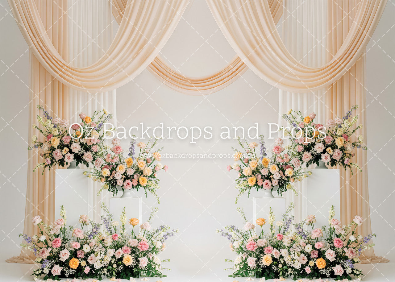 Peach Draped Florals