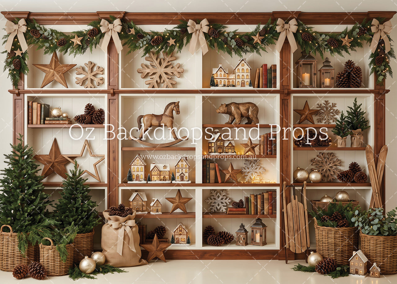 Pinecone Garland Bookshelf