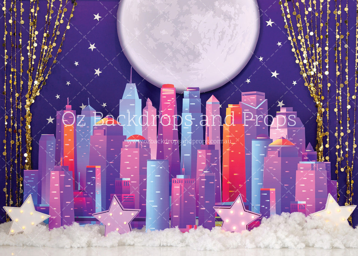 Pink and Purple Superhero City