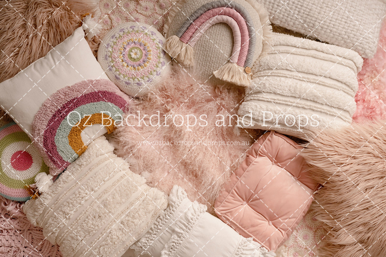 Pink Rainbow Empty Nest - A Darling Collection Printed Backdrop