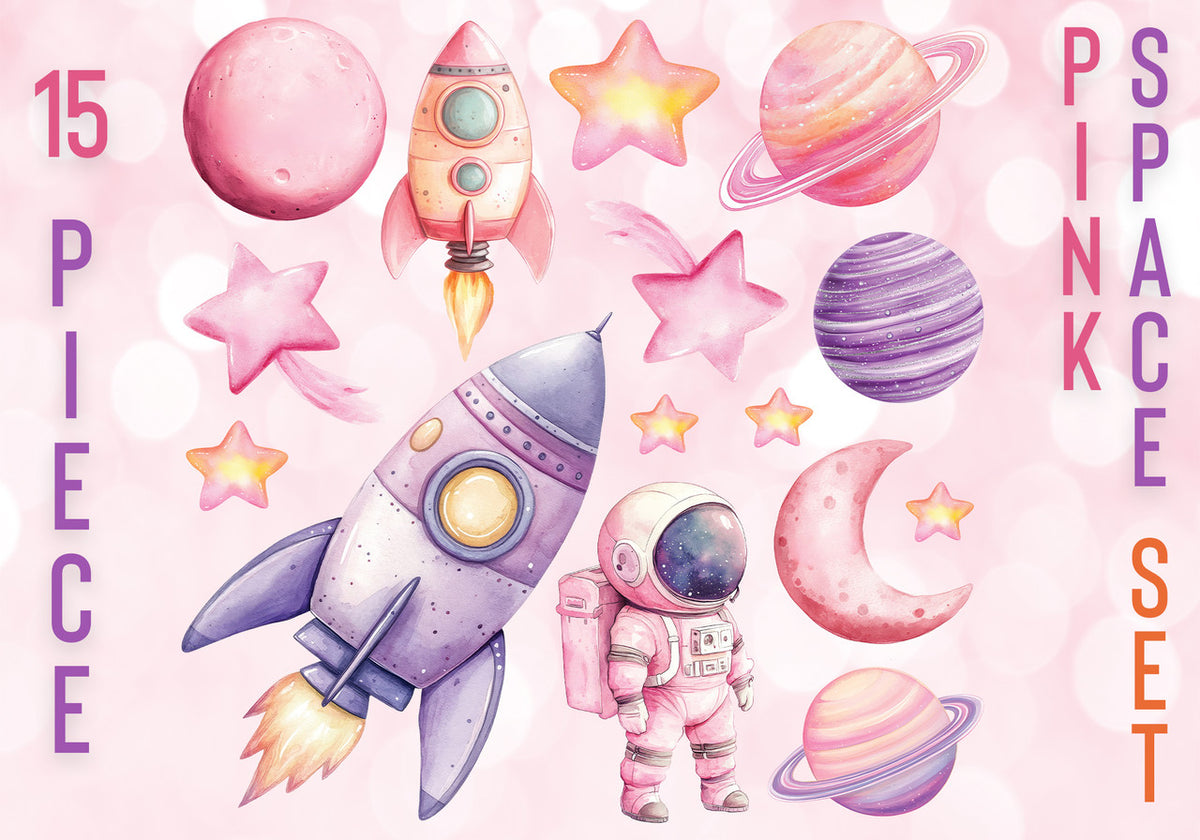 Pink Space Cutout Set (15 piece)