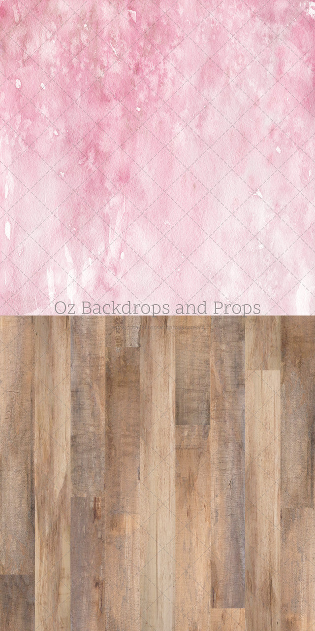 Pink Watercolour & Dakota Wood Two in One