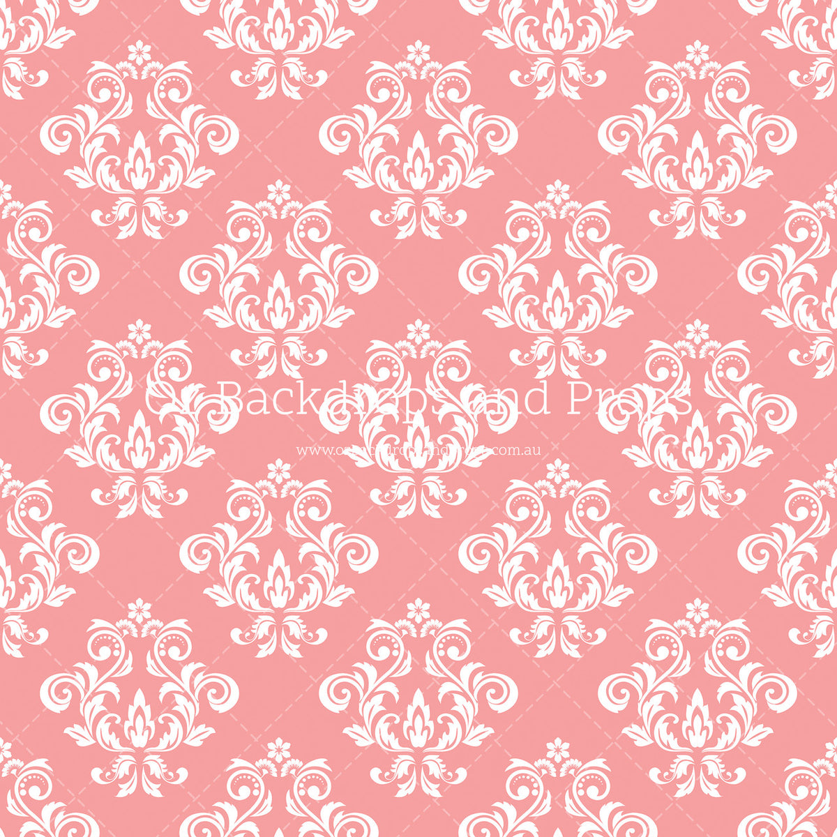 Pink White Damask