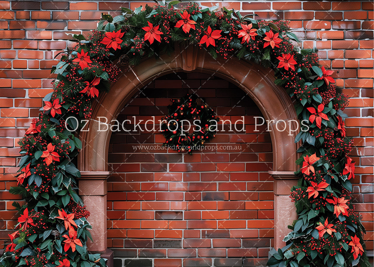 Poinsettia Red Brick Arch