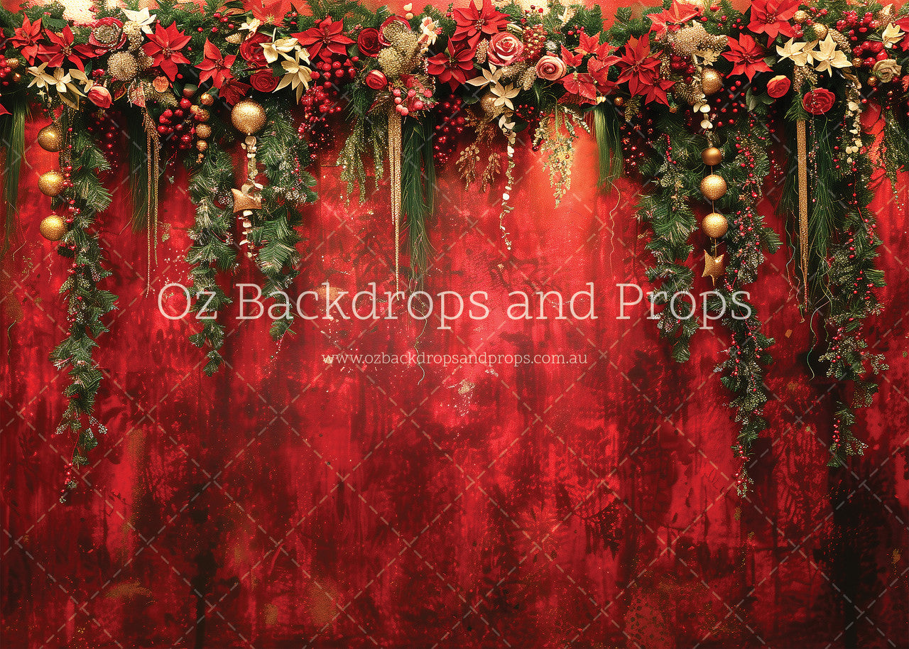 Red Red Red Christmas Wall