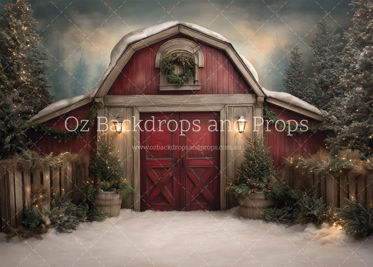 Red Winter Barn