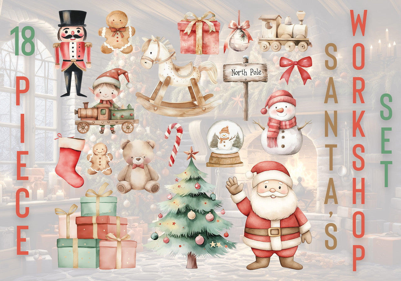 Santa's Workshop Cutout Set (18 Piece)