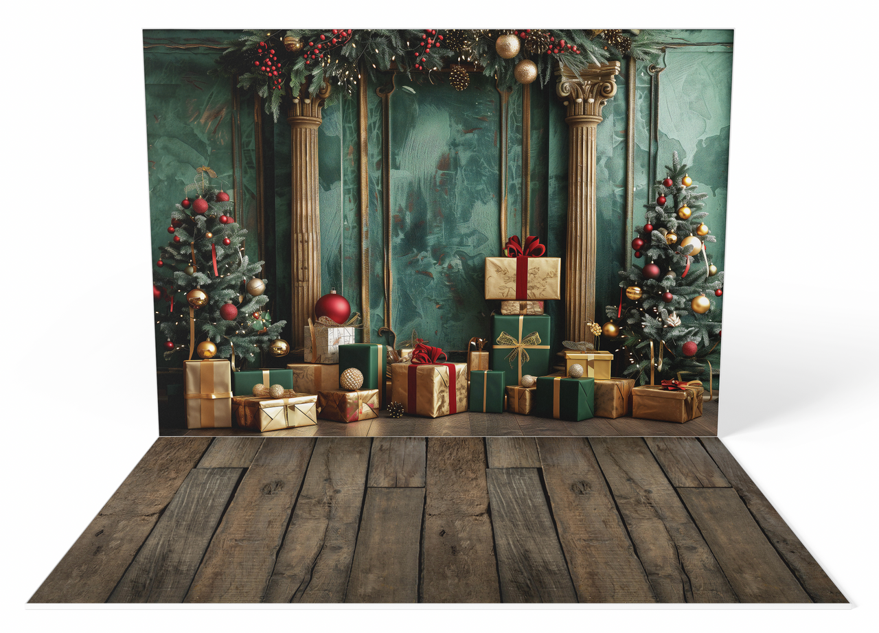 Golden Christmas Pillars