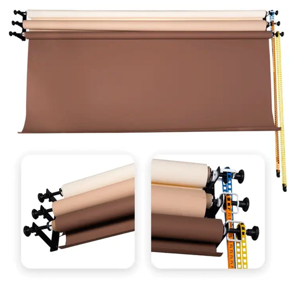 Triple Roller Wall Mount Backdrop System