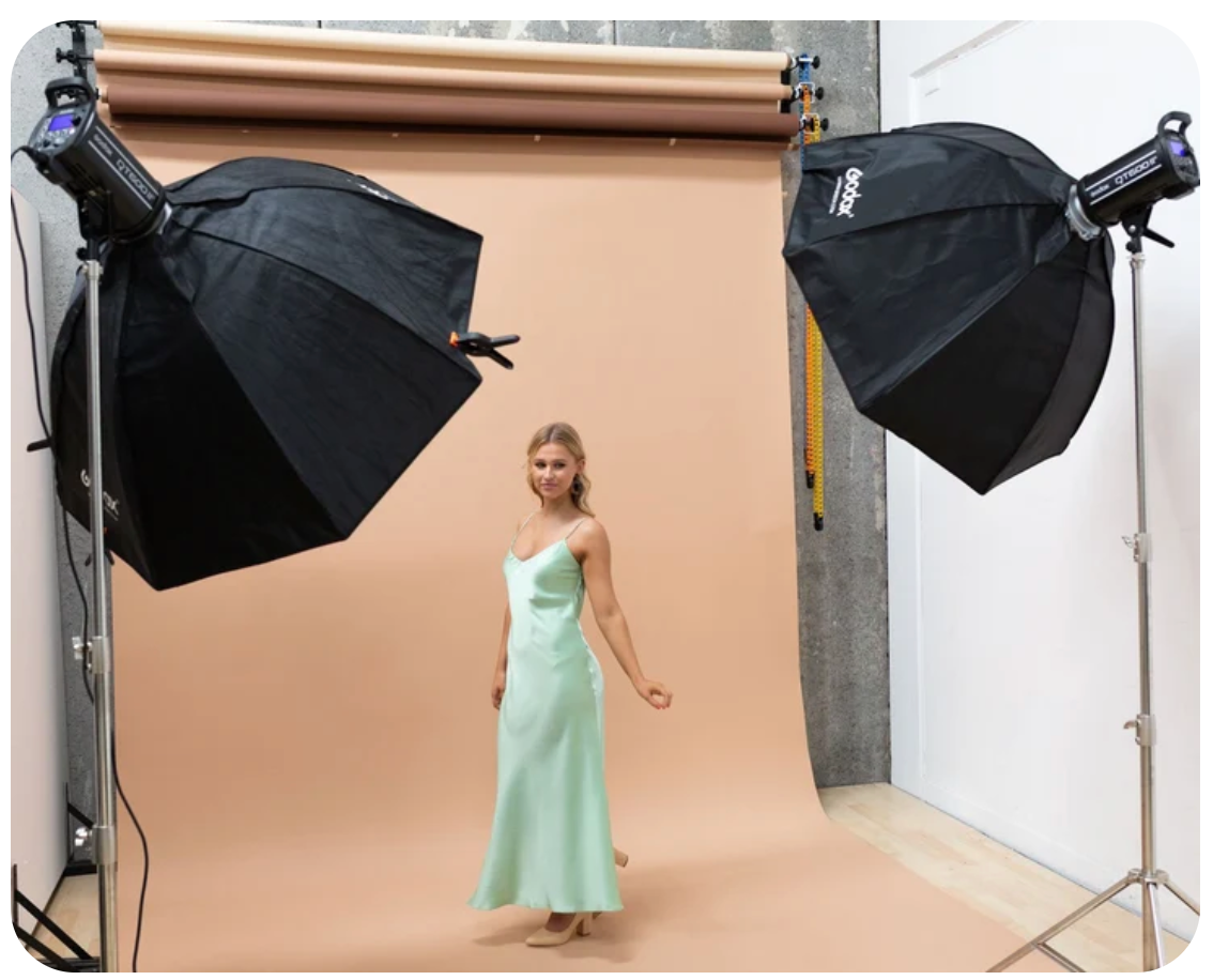 Triple Roller Wall Mount Backdrop System